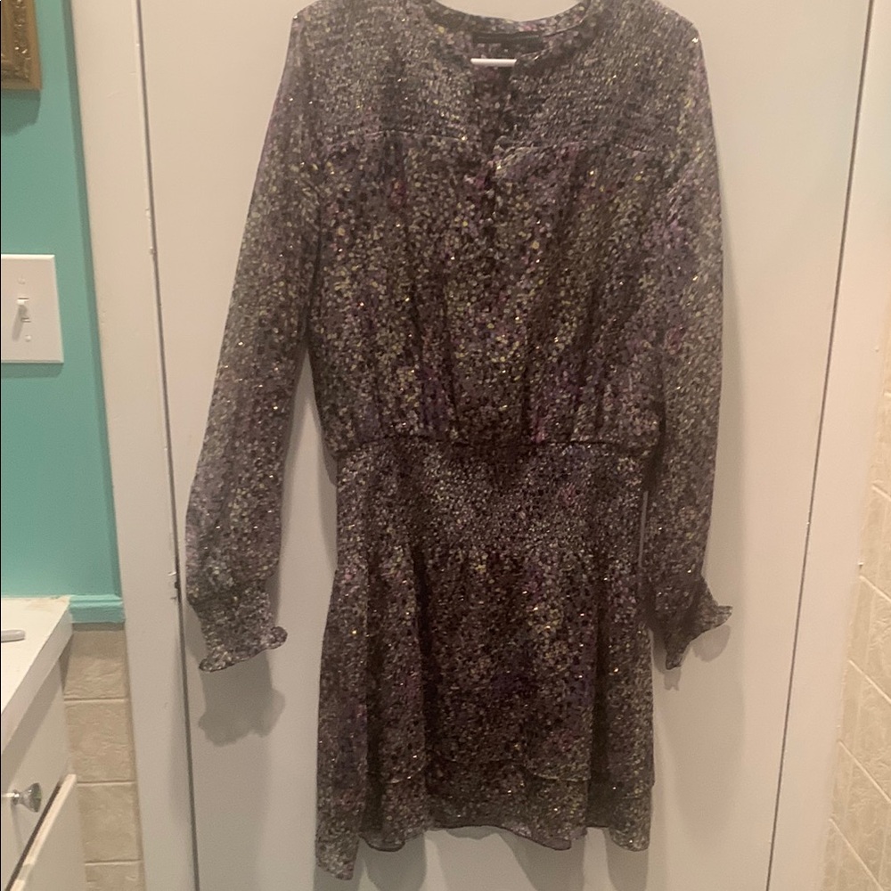White House Black Market.  Med Long Sleeve Floral Dress